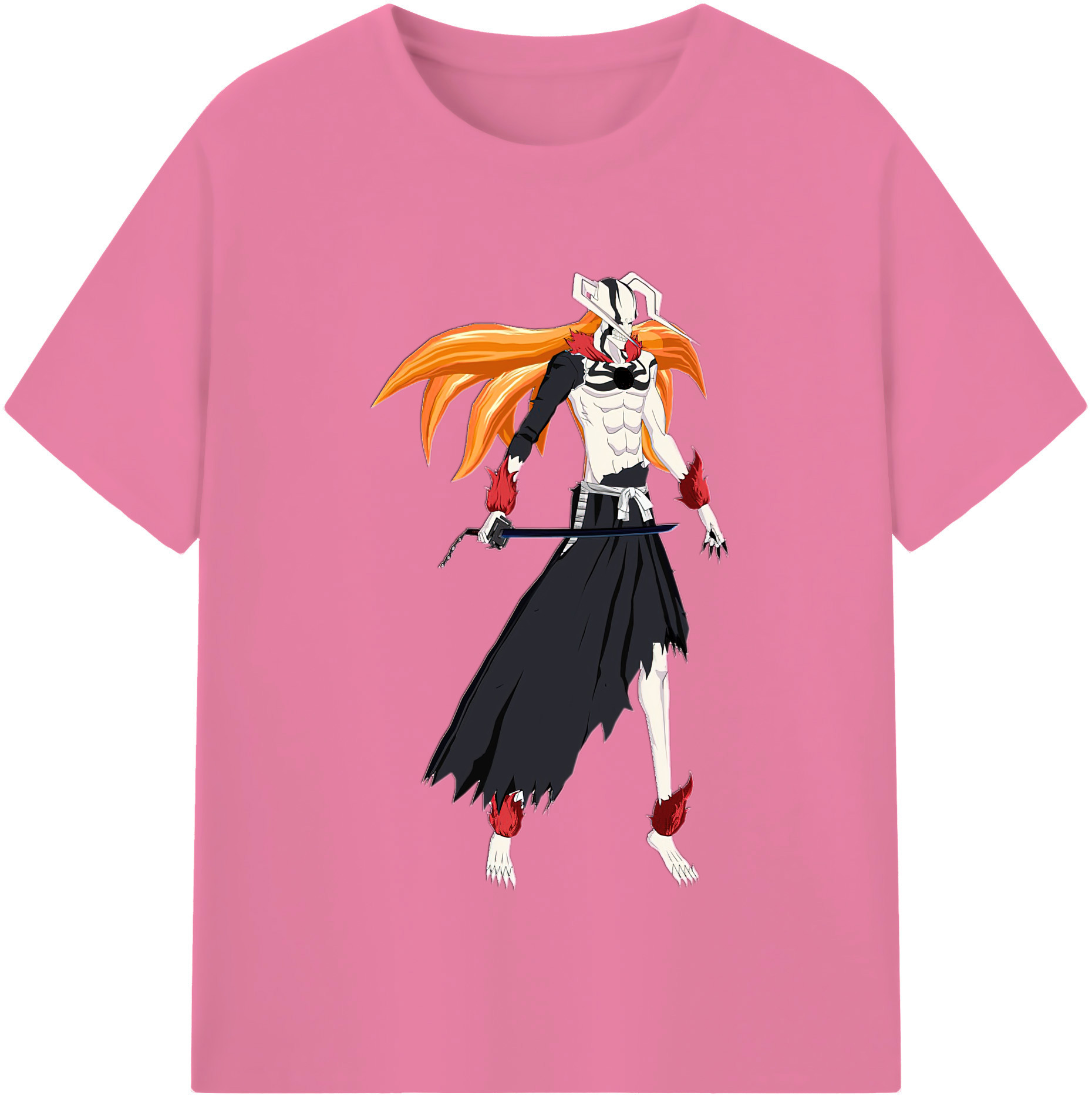 （画像用） ブリーチ 黒崎一護（くろさき いちご）BLEACH Kurosaki Ichigo 綿100％半袖Tシャツ（フロントプリント）
